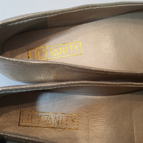 Lily Vanity Gold Rhinestone Embellished Flats - Picture 5 of 7